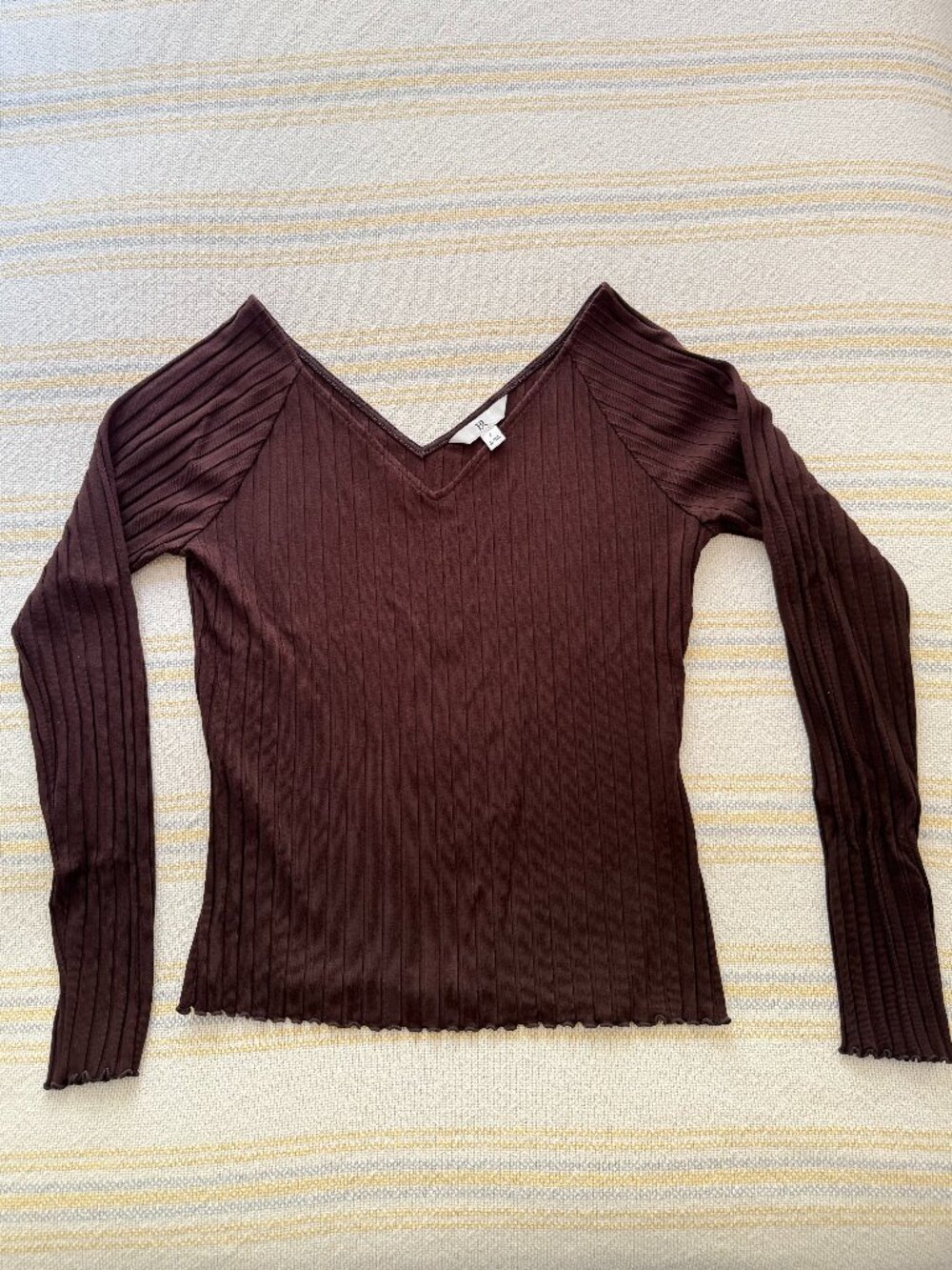 Banana Republic Wide Ribbed V-Neck Top, NWOT